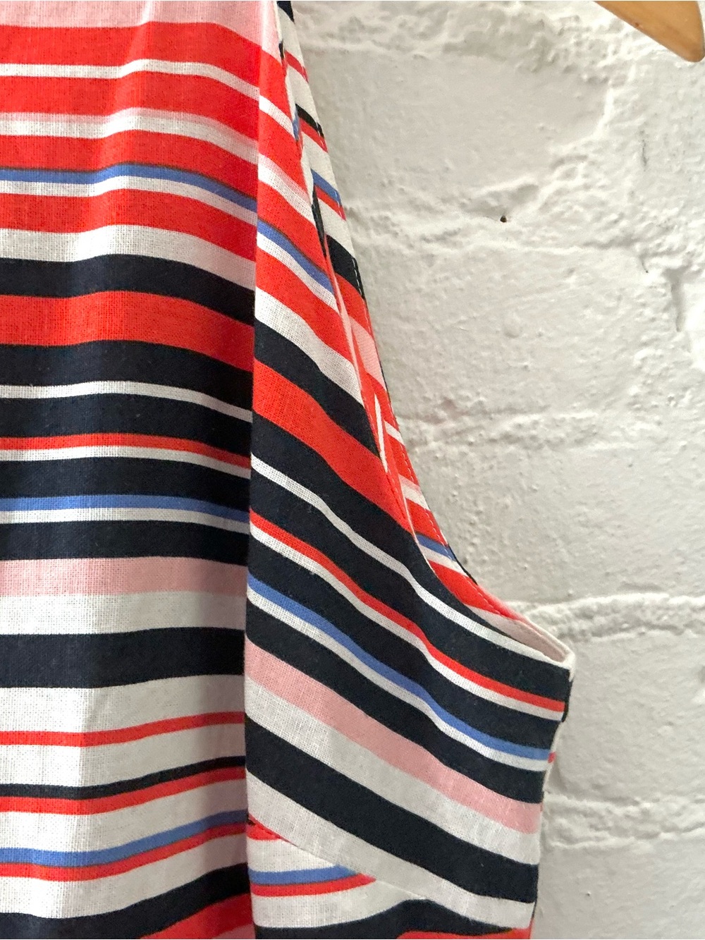 Tommy Hilfiger Linen Blend Sleeveless Dress Colorful Striped Print Vacation - Picture 7 of 16